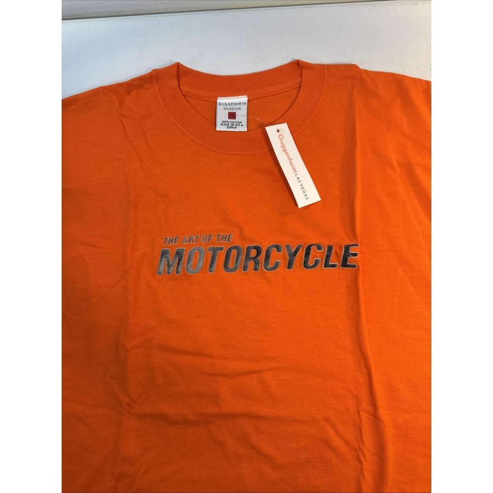 VTG Orange Sz L Shirt Art Of The Motorcycle Guggenheim‎ Museum Las Vegas T-Shirt